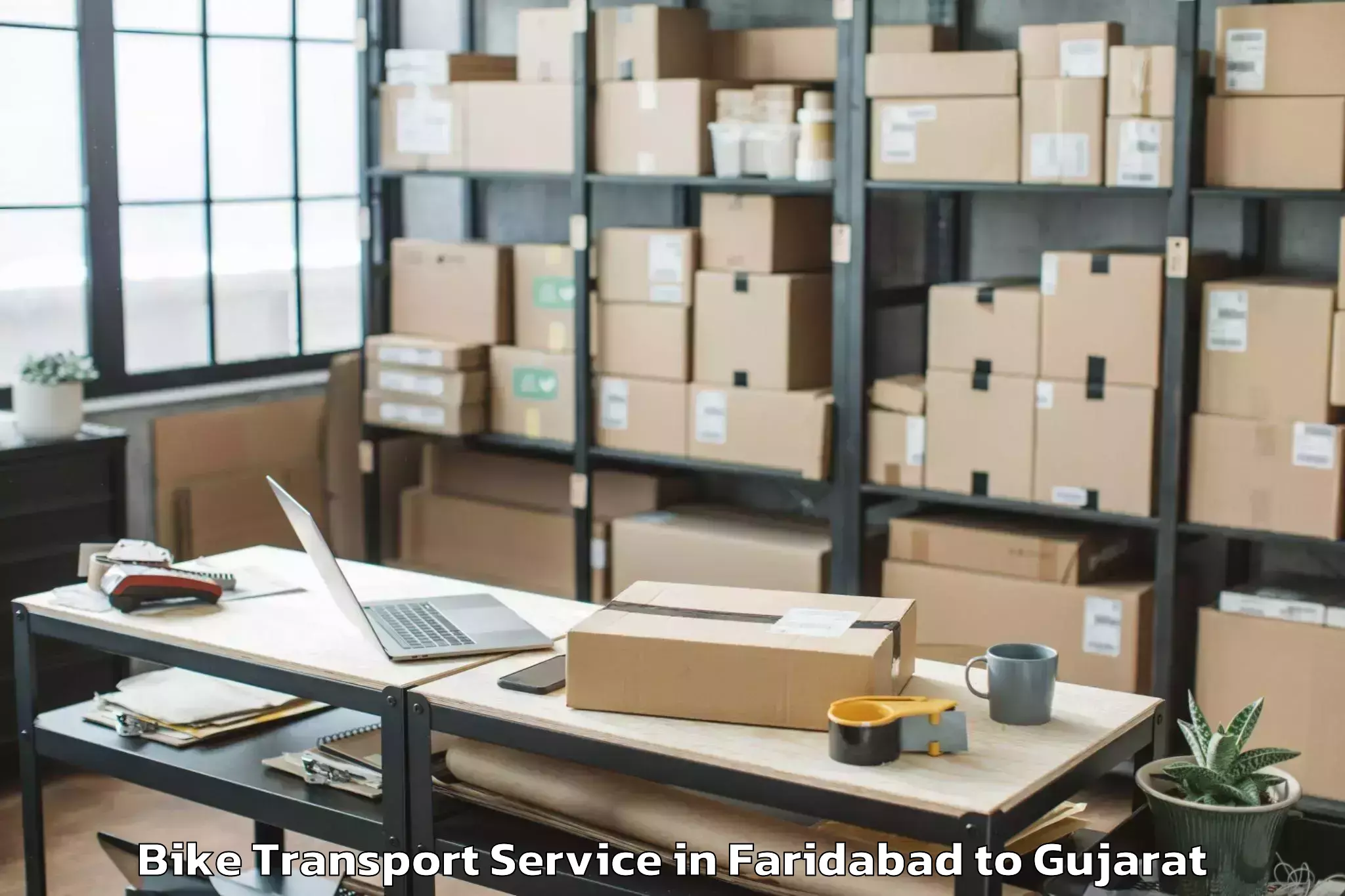 Reliable Faridabad to Bavla Bike Transport